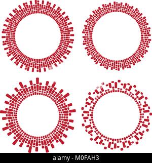 Set of 4 round frames. Stock Vector