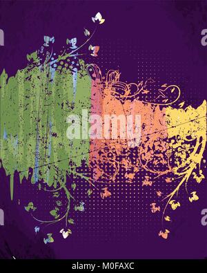 Abstract floral grunge colorful watercolor style vector illustration. Stock Vector