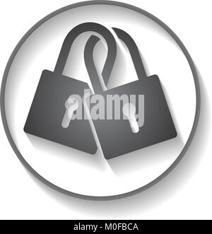 Pair closed locks icon Stock Vector