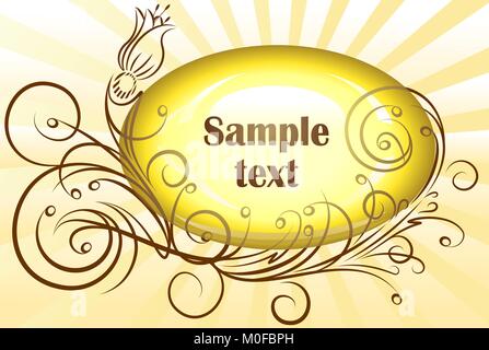Stylish floral design with oval frame. Stock Vector
