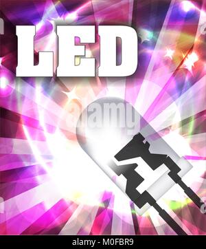 Designed with LED and rays. Colorful background. Vector illustration. Stock Vector