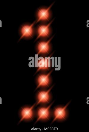 Vector LED digits 1. Stock Vector