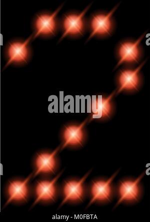 Digital display of digits. Icon set. Black numbers, numerals ...