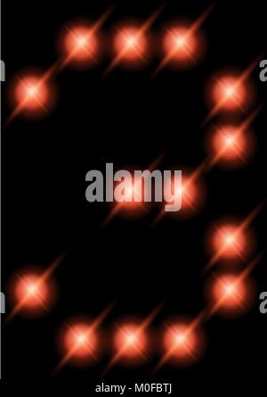 Vector LED digits 3. Stock Vector