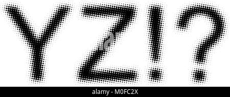 Halftone dots alphabet. Vector Stock Vector