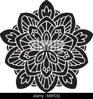 Abstract vector black lace design - five-finger mandala, ethnic decorative element or tattoo. Stock Vector