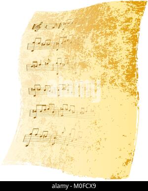 Old music-paper background Stock Vector