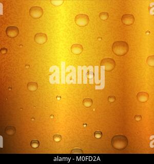 Beer background with water drops  condensation. Vector illustration. Stock Vector