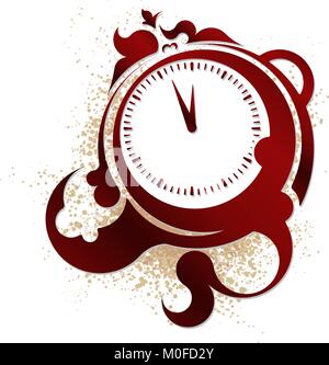 Clock in a vintage style. Vector illustration. Stock Vector