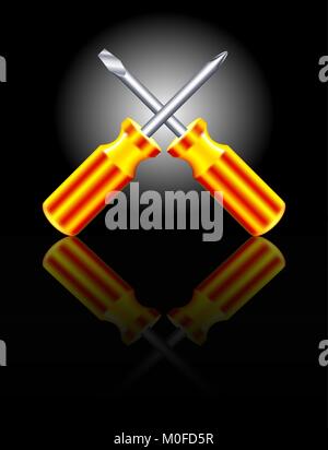 Pair of screwdrivers Stock Vector