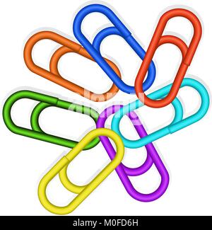 Abstract colored paper clips Stock Vector