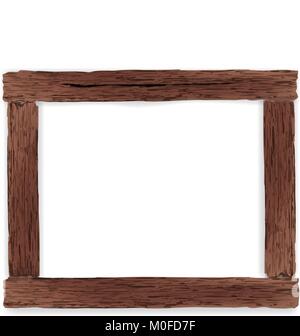 Vintage style wooden frame. Vector illustration. Stock Vector