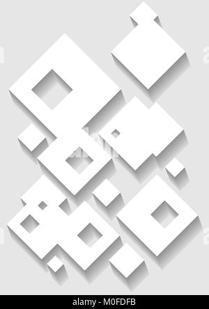 Paper square banner with drop shadows on white background. Vector ...