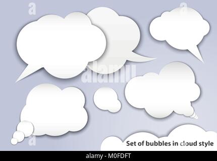 Set of bubbles in cloud style. Stock Vector