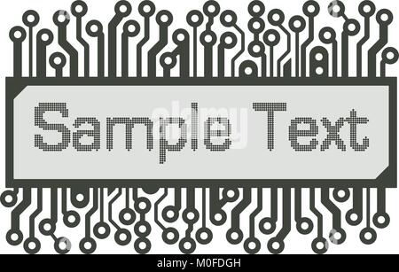 Abstract vector design in the style of the PCB or LCD-indicator with space for text Stock Vector