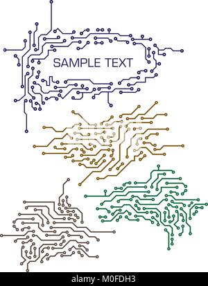 Set of abstract technical elements of design. Stock Vector