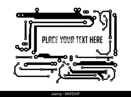 Background in PCB-layout style with empty space for your text. Stock Vector