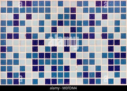 background: small blue  mosaic bathroom tiles Stock Photo