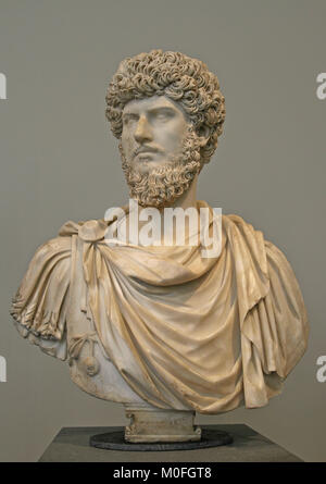 Marble portrait bust of the co-emperor lucius versus Roman AD 161-169, (more preserved, full portrait), The Metropolitan Museum of Art (The Met), Uppe Stock Photo