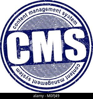 CMS (content management system) rubber stamp Stock Vector