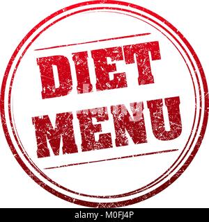 Abstract red grunge rubber stamp with caption DIET MENU Stock Vector