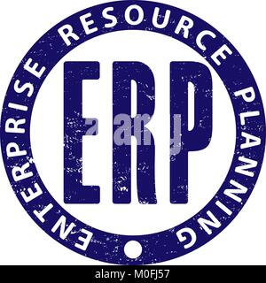 ERP (enterprise resource planning) rubber stamp Stock Vector