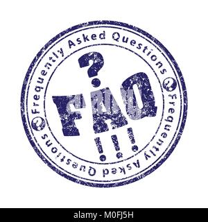 FAQ (frequently asked questions) rubber stamp Stock Vector