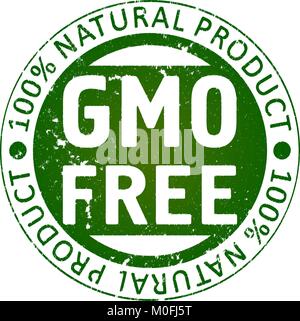 GMO free rubber stamp. Stock Vector