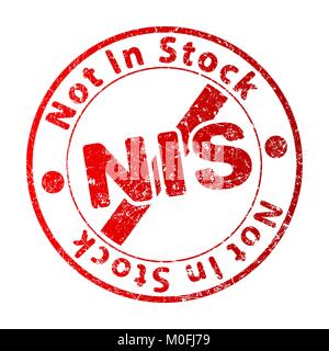 Not In Stock (NIS) rubber stamp Stock Vector
