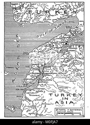 WWI - A 1917 map showing military activity in the 1914-1918 First World War Stock Photo