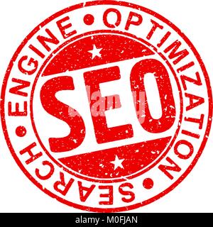 SEO. Search engine optimization rubber stamp. Stock Vector