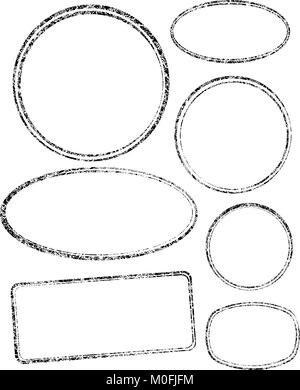 Set of 7 grunge vector templates for rubber stamps Stock Vector Image ...