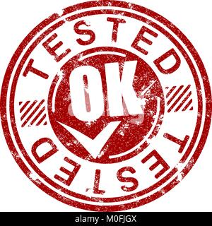 Tested Ok rubber stamp. Stock Vector