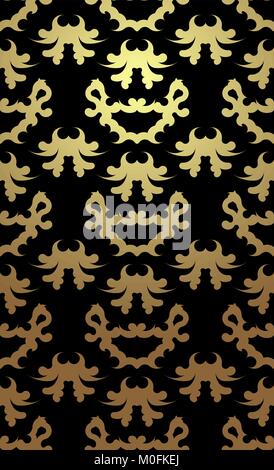 Antique seamless gold background curve cross flower leaf check Stock ...