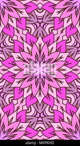 Seamless abstract tribal pattern. Hand drawn ethnic texture, vector illustration in bright, pink tones. Stock Vector