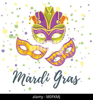 Mardi Gras greeting card Stock Vector