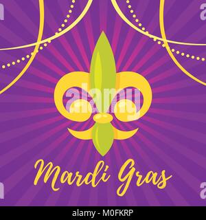 Mardi Gras greeting card Stock Vector