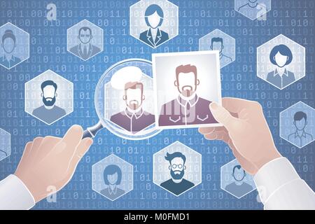 Search For People On The Internet Stock Vector