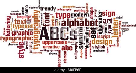 ABCs word cloud concept. Vector illustration Stock Vector