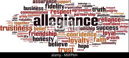 Allegiance word cloud concept. Vector illustration Stock Vector