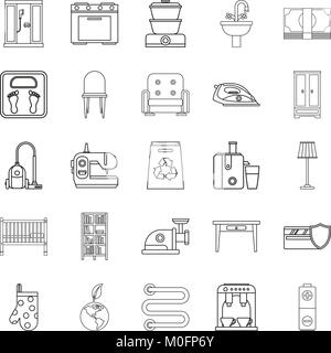 Save the earth icons set, outline style Stock Vector