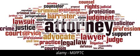 Attorney word cloud concept. Vector illustration Stock Vector