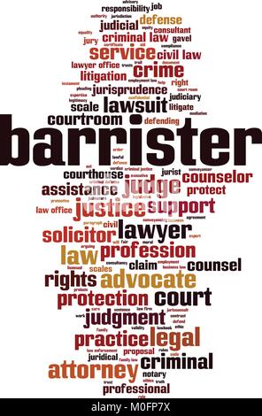 Barrister word cloud concept. Vector illustration Stock Vector