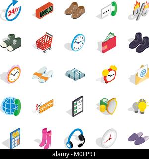 Business program icons set, isometric style Stock Vector