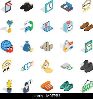 Business help icons set, isometric style Stock Vector