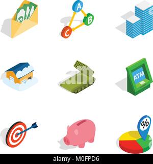 Feedback loop icons set, isometric style Stock Vector