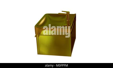 3d rendering of a golden object isolated on white Stock Photo