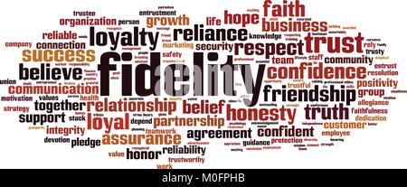 Fidelity word cloud concept. Vector illustration Stock Vector