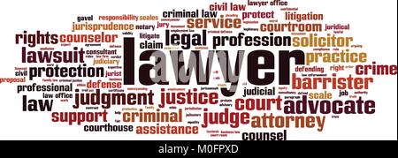 Lawyer word cloud concept. Vector illustration Stock Vector