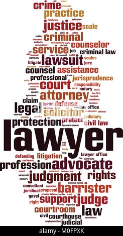 Lawyer word cloud concept. Vector illustration Stock Vector